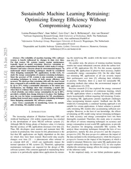 Sustainable Machine Learning Retraining: Optimizing Energy Efficiency Without Compromising Accuracy