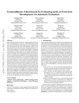 FrontendBench: A Benchmark for Evaluating LLMs on Front-End Development via Automatic Evaluation