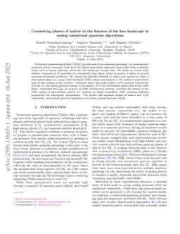 Connecting phases of matter to the flatness of the loss landscape in analog variational quantum algorithms