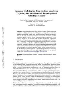 Sequence Modeling for Time-Optimal Quadrotor Trajectory Optimization with Sampling-based Robustness Analysis