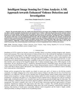 Intelligent Image Sensing for Crime Analysis: A ML Approach towards Enhanced Violence Detection and Investigation