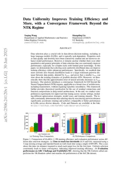 Data Uniformity Improves Training Efficiency and More, with a Convergence Framework Beyond the NTK Regime