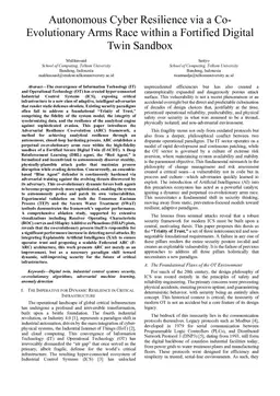 Autonomous Cyber Resilience via a Co-Evolutionary Arms Race within a Fortified Digital Twin Sandbox