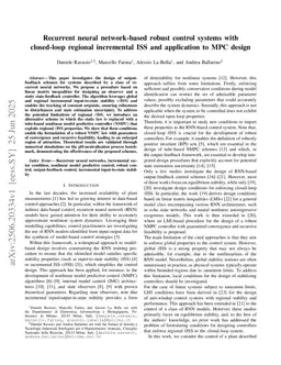 Recurrent neural network-based robust control systems with regional properties and application to MPC design