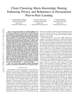 Client Clustering Meets Knowledge Sharing: Enhancing Privacy and Robustness in Personalized Peer-to-Peer Learning
