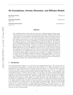 On Convolutions, Intrinsic Dimension, and Diffusion Models