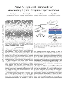 Perry: A High-level Framework for Accelerating Cyber Deception Experimentation
