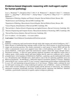 Evidence-based diagnostic reasoning with multi-agent copilot for human pathology