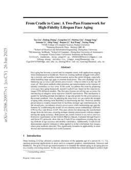 From Cradle to Cane: A Two-Pass Framework for High-Fidelity Lifespan Face Aging