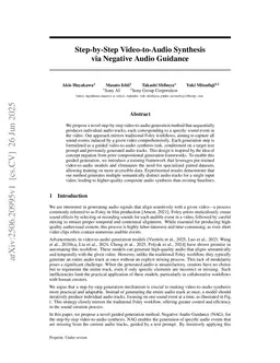 Step-by-Step Video-to-Audio Synthesis via Negative Audio Guidance