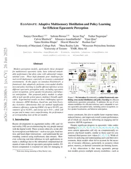 EgoAdapt: Adaptive Multisensory Distillation and Policy Learning for Efficient Egocentric Perception