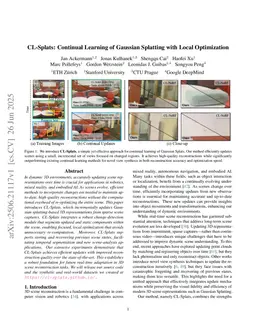 CL-Splats: Continual Learning of Gaussian Splatting with Local Optimization