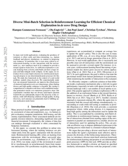 Diverse Mini-Batch Selection in Reinforcement Learning for Efficient Chemical Exploration in de novo Drug Design