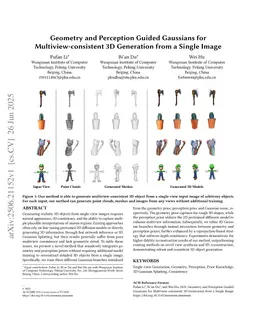 Geometry and Perception Guided Gaussians for Multiview-consistent 3D Generation from a Single Image