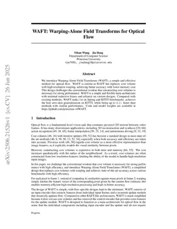 WAFT: Warping-Alone Field Transforms for Optical Flow