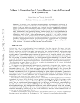 CyGym: A Simulation-Based Game-Theoretic Analysis Framework for Cybersecurity