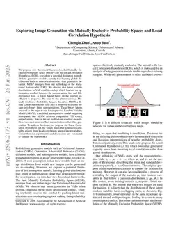 Exploring Image Generation via Mutually Exclusive Probability Spaces and Local Correlation Hypothesis