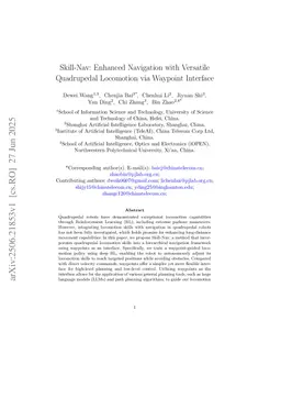 Skill-Nav: Enhanced Navigation with Versatile Quadrupedal Locomotion via Waypoint Interface