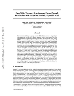 DeepOmni: Towards Seamless and Smart Speech Interaction with Adaptive Modality-Specific MoE