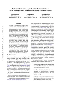 Don't Trust Generative Agents to Mimic Communication on Social Networks Unless You Benchmarked their Empirical Realism