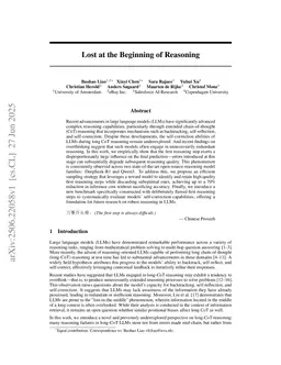 Lost at the Beginning of Reasoning
