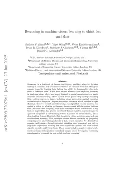 Reasoning in machine vision: learning to think fast and slow