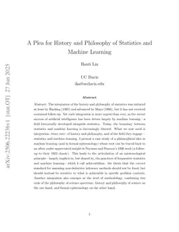 A Plea for History and Philosophy of Statistics and Machine Learning