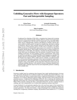Unfolding Generative Flows with Koopman Operators: Fast and Interpretable Sampling