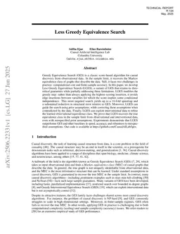 Less Greedy Equivalence Search