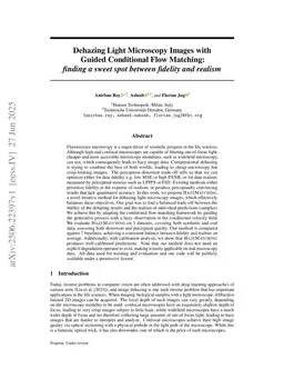 HazeMatching: Dehazing Light Microscopy Images with Guided Conditional Flow Matching