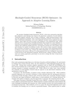 Hindsight-Guided Momentum (HGM) Optimizer: An Approach to Adaptive Learning Rate