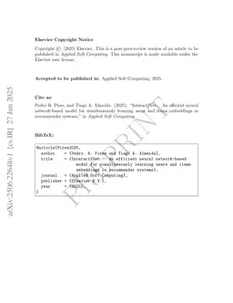 Interact2Vec -- An efficient neural network-based model for simultaneously learning users and items embeddings in recommender systems