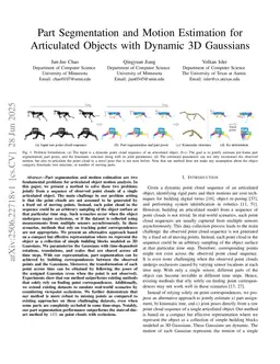Part Segmentation and Motion Estimation for Articulated Objects with Dynamic 3D Gaussians