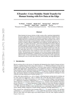 XTransfer: Modality-Agnostic Few-Shot Model Transfer for Human Sensing at the Edge