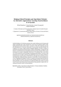 Bridging Ethical Principles and Algorithmic Methods: An Alternative Approach for Assessing Trustworthiness in AI Systems