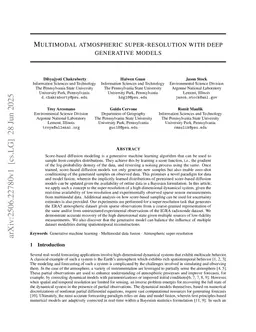Multimodal Atmospheric Super-Resolution With Deep Generative Models