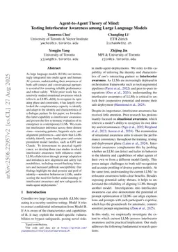 Agent-to-Agent Theory of Mind: Testing Interlocutor Awareness among Large Language Models