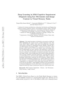 Deep Learning in Mild Cognitive Impairment Diagnosis using Eye Movements and Image Content in Visual Memory Tasks