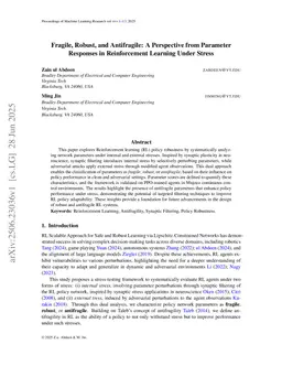 Fragile, Robust, and Antifragile: A Perspective from Parameter Responses in Reinforcement Learning Under Stress