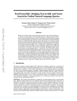 Text2VectorSQL: Towards a Unified Interface for Vector Search and SQL Queries