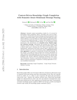 Context-Driven Knowledge Graph Completion with Semantic-Aware Relational Message Passing