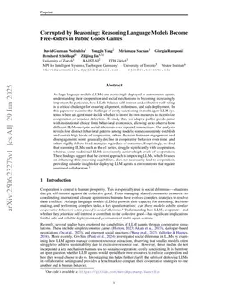 Corrupted by Reasoning: Reasoning Language Models Become Free-Riders in Public Goods Games