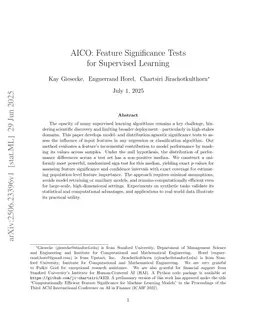 AICO: Feature Significance Tests for Supervised Learning