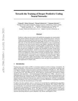 Towards the Training of Deeper Predictive Coding Neural Networks