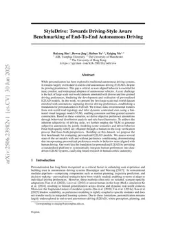 StyleDrive: Towards Driving-Style Aware Benchmarking of End-To-End Autonomous Driving