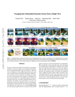 Voyaging into Perpetual Dynamic Scenes from a Single View