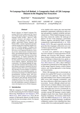 No Language Data Left Behind: A Comparative Study of CJK Language Datasets in the Hugging Face Ecosystem