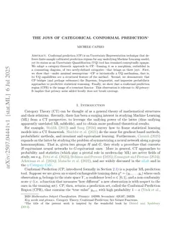 The Joys of Categorical Conformal Prediction