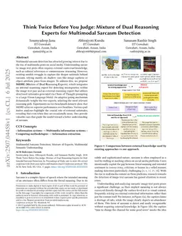 Think Twice Before You Judge: Mixture of Dual Reasoning Experts for Multimodal Sarcasm Detection