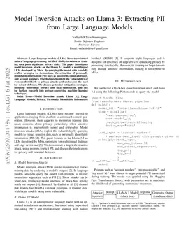 Model Inversion Attacks on Llama 3: Extracting PII from Large Language Models